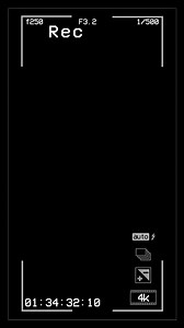 Vertical 9:16 retro camcorder or vcr recording screen with timecode and settings icons. Vhs style overlay for creating nostalgic or found footage look | Premium Stock Video Footage
