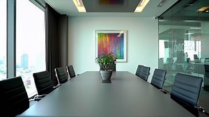 Download Modern Conference Room Interior with City View for free