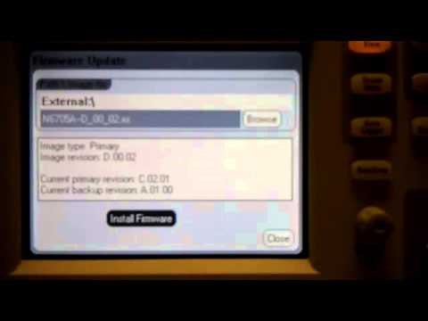 Installing firmware using front panel USB on the Agilent N6705 DC Power Analyzer