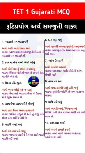 TET 1 Gujarati | રૂઢિપ્રયોગ અર્થ અને વાક્યો | Gujarati Vyakaran