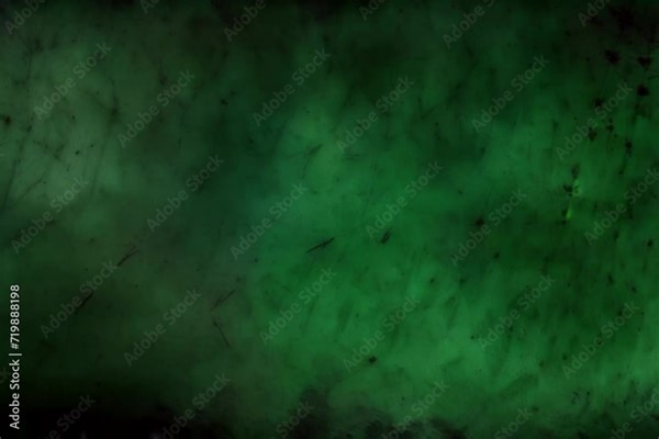 Matte green texture or background with stains, waves and grain elements. Image with place for text. Template for design.