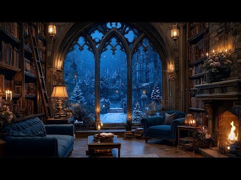 Enchanted Victorian Study Room | Dark Academia Music & Fireplace Ambience for Reading & Relax, Focus