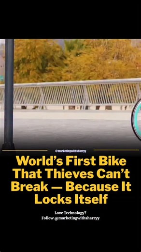 Bike That Locks in 10 Seconds — No Chain Needed! #ai #usa #tech #technology #marketingwithsharryy #marketing101 #itsviral #bike #bycycle #innovation | marketingwithsharryy