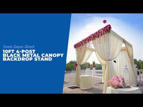 🔨 Set Up Like a Pro! 🔧 How to Assemble the 4-Post Black Metal Canopy Backdrop. Event Decor Direct.