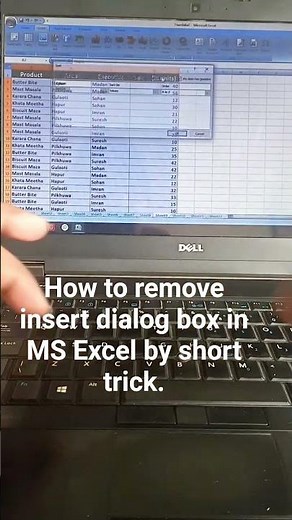 How to remove insert dialog box in MS Excel by short trick. #Computer #excel #shorts