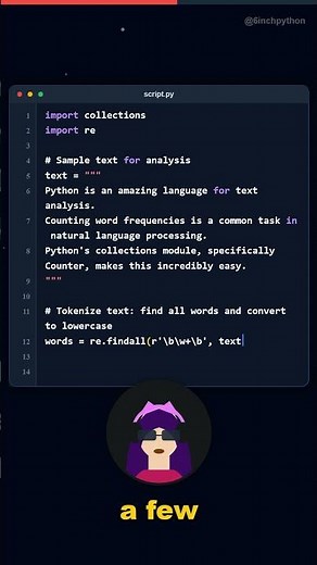 🚀 Master word frequency analysis in Python with `collections.Counter`! Turn raw ... #Shorts #Python