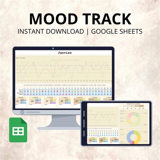 Mood Tracker, Digital Mood Tracking Spreadsheet, Google Sheets Template, Daily Mood Tracking, Mood Chart - Etsy Canada