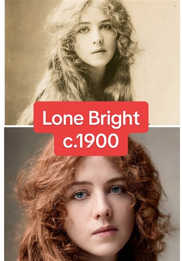 Ione Bright was an American stage actress active around the turn of the 20th century, best known for her ethereal presence and romantic leading roles in popular theatrical productions. This portrait was taken circa 1900–1905, a period when soft-focus studio photography and flowing, natural hair were used to emphasize emotion, youth, and theatrical mystique. The image bears the mark of a New York studio photographer and reflects the visual language of the Edwardian stage era, when actresses were 