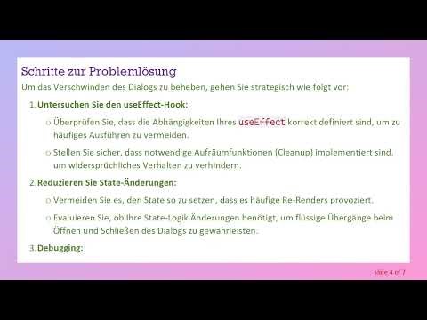 Behebung des Problems: Dialog-Komponente verschwindet, bleibt aber im DOM in React.js