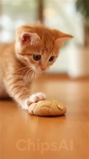Curious Kitten Tries to Nibble a Cookie 🍪🐱 #Kitten #CatLovers #KittenCuriosity
