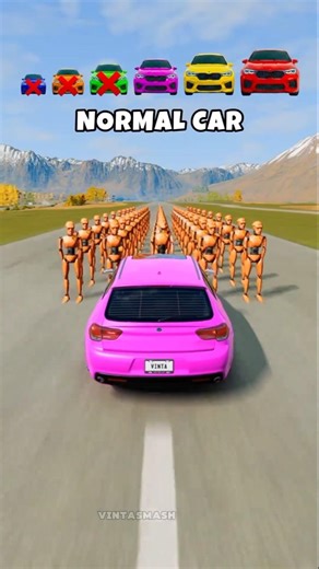 Normal Car vs 100 Dummies 😱🚗💥 – Can It Survive?”