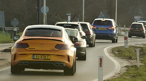 Powerful sportscars accelerating fast – RS6, RSQ8, E63 S