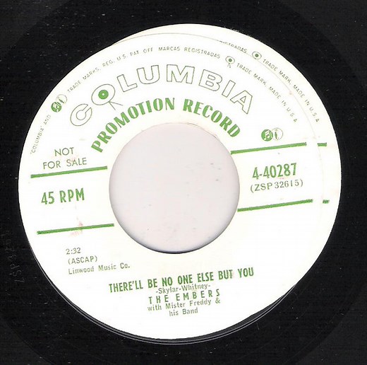 The Embers With Mister Freddy & His Band - Sweet Lips / There'll Be No One Else But You