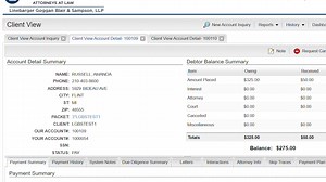 Linebarger Client View