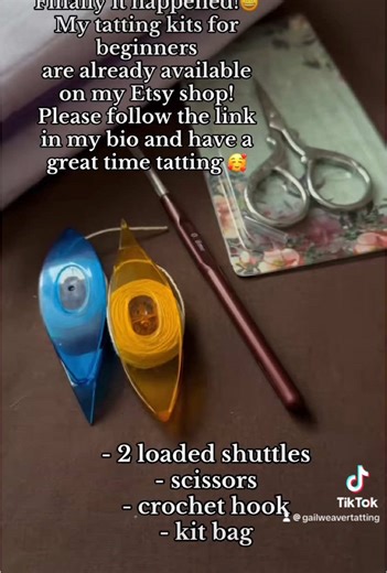 #tatting #gailweavertatting #foryou #diy #crafts #tattingforbeginners #tattingkit #kit #hobby