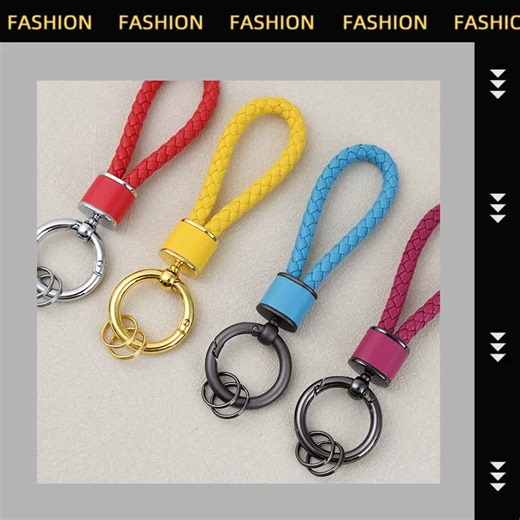 video, Fashion braided rope anti-lost keychain chain personalized car keychain female cute women's bag key pendant daily commuting, outdoor travel multifunctional kerosene lighter keychain