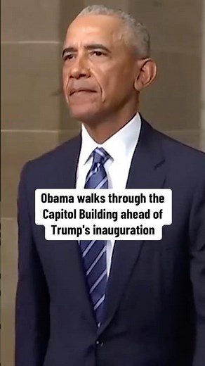 Obama walks through Capitol Building ahead of Trump's inauguration #shorts
