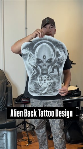 IBRAHIM | Calgary Tattoo Artist on Instagram: "Starting a huge project today! One of my favourite topics to play with. Full back Alien and Space theme. Stay tuned to see the progress on this one!"