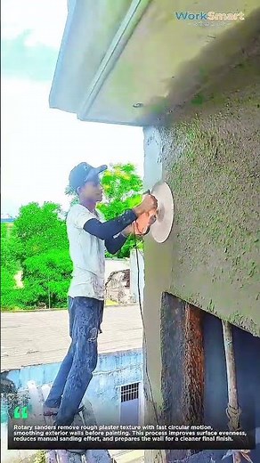 Exterior Plaster Sanding Process : How Rotary Sanders Smooth Rough Walls
