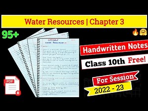 Water resources class 10th notes | Geography chapter 3 class 10th notes with pdf