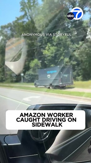 A Georgia-based #Amazon driver has been fired after a video showing him driving on a sidewalk emerged on social media. 🙃 #delivery