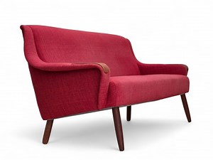 1970s, Danish 2-seater Sofa, Furniture Fabric, Teak Wood. - Etsy