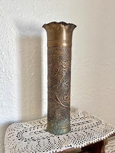 WW1 Trench Art Shell Casing Militaria 1914 1918 Brass Vase World War Atillery Vase Military Memorabilia Collectible - Etsy