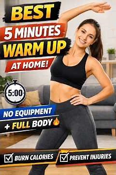BEST 5 Minutes Warm Up at Home 🏠 | No Equipment | Full Body Warmup for Beginners & Fitness #shorts