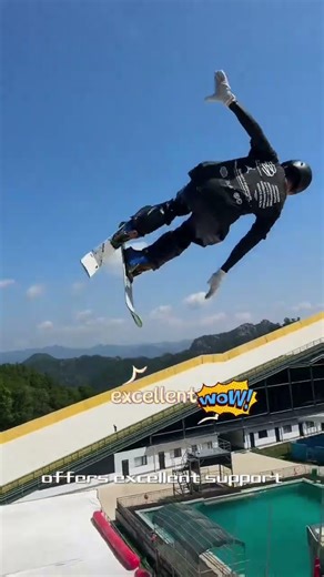 Year-Round Skiing Big Air! #snowmonkey #proskitraining #skijump #bigair #sci #anytime #challenge