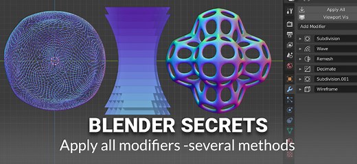 Blender Secrets - Apply all Modifiers
