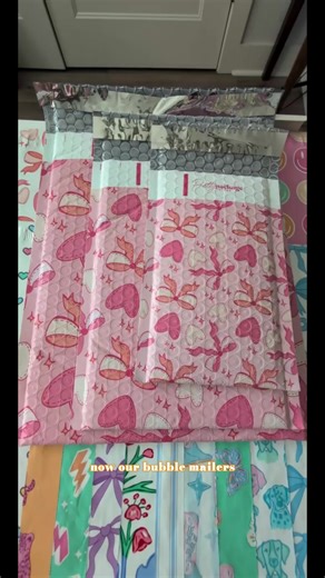 Pretty Package Store Bubble Poly Mailer 50 Pack Shipping Bags for Small Business Large Mailing Envelopes Padded Pink Coquette Bubble Mailer