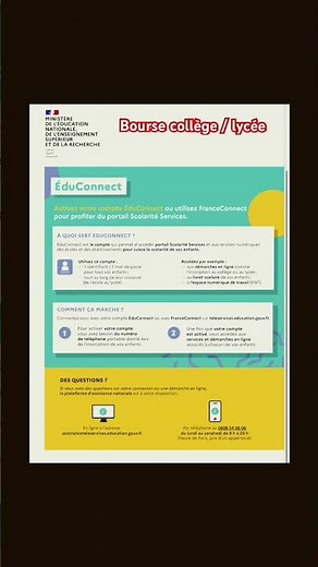 Comment demander une bourse collège / lycée via educonnect #bourse #college #finance #lycée