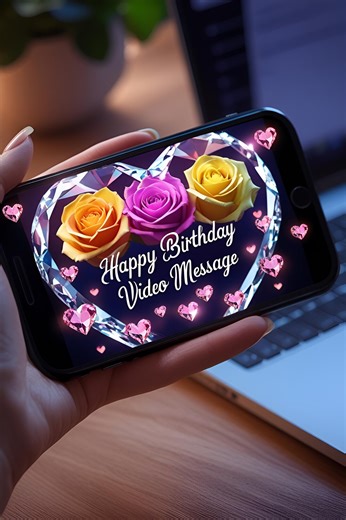 Happy Birthday Digital Video Message Musical – Crystal Bead Style Vertical Birthday Greeting - Etsy