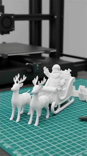 3D Printed Santa Claus Sleigh | White PLA