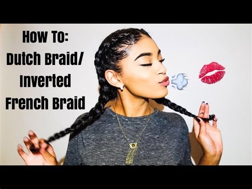 How To Dutch Braid Inverted French Braids on Natural Hair jasmeannnn