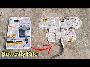 How to make butterfly kite from Newspaper || Newspaper kite making, how to fly kite