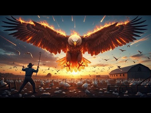 Giant Fire Eagle Attacks Goose Farm | Epic Showdown of Sky and Feathers
