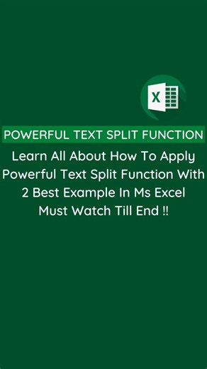 Ikhlas Ansari on Instagram: "Powerful TEXT SPLIT Function In Ms Excel 2025 🔥| Excel Tips | Excel Tricks | Excel Shortcuts. . . . . . Learn All About How To Apply Powerful Text Split Function With 2 Best Example In Ms Excel Must Watch Till End !!...... Very Important For Every Excel Users Must Watch It Guys. . . . . . #excel #exceltips #exceltricks #excelskills #textsplit #textfunction #delimiters #excelformulas #exceltutorial #reels"
