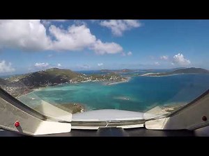 Landing at Tortola Beef Island airport BVI in a Falcon 900 - TUPJ