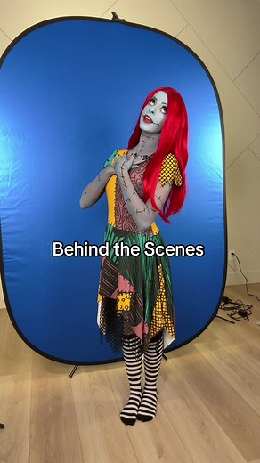 behind the scenes of the sally video! 🎃✨ results are on my profile! #foryou #fyp #trending #cosplay #nightmarebeforechristmas #sally