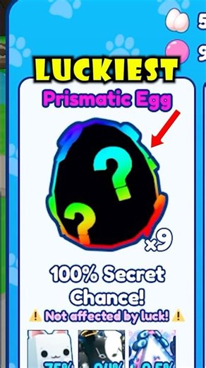 Luckiest Prismatic Egg in Bubble Gum Simulator Infinity #bgsi #roblox #shorts