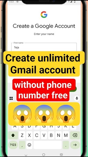 Create unlimited Gmail ids without Phone no. #gmail #unlimitedgmail #gmailaccount #free #shortsfeed