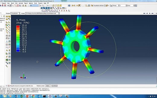 高速圆盘内应力模拟-ABAQUS-Rotational Body Force施加