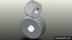 Spiral Gear animation in SolidWorks 2012 on Make a GIF