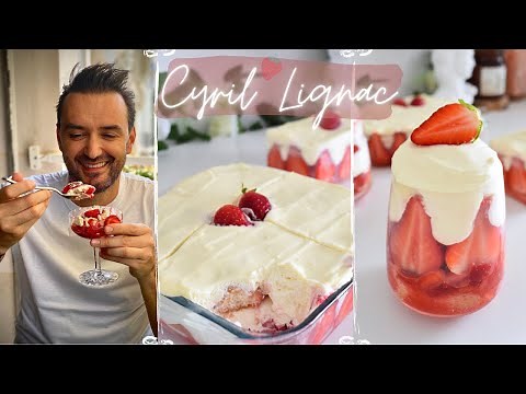 TIRAMISU aux Fraises de CYRIL LIGNAC en 10 Min ! 4 Ingrédients 🍓 DÉLICIEUX ! Recette Facile