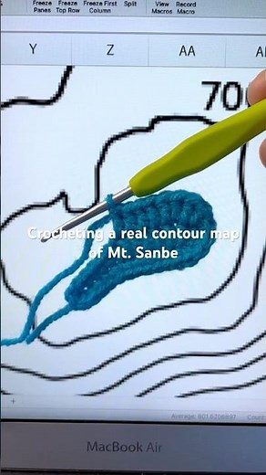 Crocheting a Real Contour Map of Mt. Sanbe