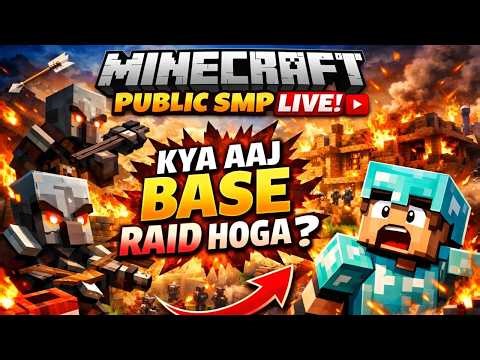 Minecraft Public SMP Live / kya aaj base Raid hoga #minecraftlive #livestream #gaminglive
