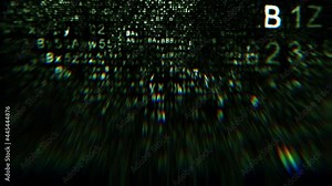 Abstract green hexadecimal code loop background. Concept 3d animation for digital cyber security, chaos hacking, and cryptocurrency internet coding. Chaotic virtual reality flickering computer screen. Stock Video
