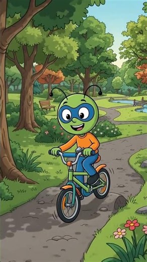 Verdín disfruta maneja su Bicicleta 🚲 #animation #cuentosinfantiles #youtubekids