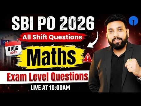 SBI PO 2026 | SBI PO MATHS ALL SHIFT QUESTIONS | EXAM LEVEL QUESTION